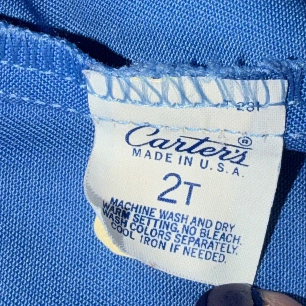 Vintage Carters 2T Blue Overalls Made in USA Bibs‎ Contrast Stitch T281